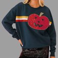 thumbnail image 3 of Womens Ghost Crewneck Sweatshirts Halloween Fake Two-Piece Sweat Shirts Long Sleeve Pullover Loose Fall Tops Gray, XL, 3 of 7