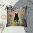 thumbnail image 2 of JEUXUS Aesthetic Decorative Black Cat Plush Pillowcase (Universal 1) White, 2 of 5