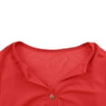 thumbnail image 4 of Women's Solid Color Long Sleeve V-Neck Button Down Pullover Casual Fashionable Top, 4 of 7