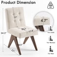 thumbnail image 2 of Kidol & Shellder Modern Upholstered Dining Chairs Set of 2 Tufted Armless Kitchen Chairs with Linen Fabric & Wooden Legs,Beige, 2 of 9