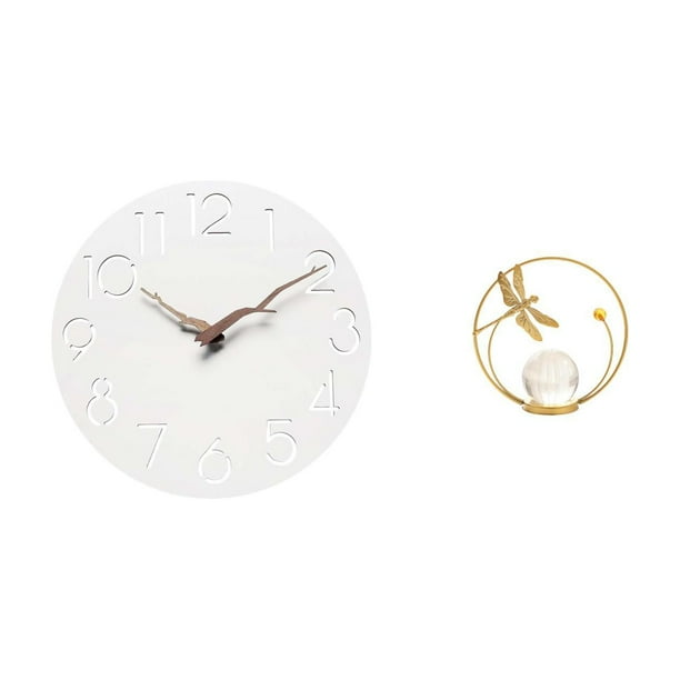 Reloj de pared,Reloj de pared decorativo para baño o dormitorio,Estatua de bola de cristal,Estatuas de bolas de cristal para decoración del hogar,escritorio,interior,Escultura de bola de