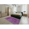 thumbnail image 5 of Ahgly Company Machine Washable Indoor Square Abstract Orchid Purple Area Rugs, 3' Square, 5 of 7
