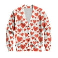 thumbnail image 7 of QHRMKOG Cardigan Sweaters for Men Romantic Valentine's Day Heart Cardigans Print Loose Fit Long Sleeve V Neck Button Up Cardigan Sweaters Fashion Ribbed Knited Sweater White XL, 7 of 7