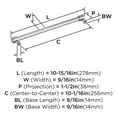 thumbnail image 6 of Amerock Faircrest 10-1/16 inch (256mm) Center-to-Center Polished Chrome Cabinet Pull, 6 of 7