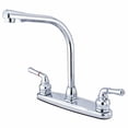 thumbnail image 2 of Kingston Brass GKB756  GKB756 Water Saving Magellan Centerset Kitchen Faucet with White Side Sprayer, Antique Copper, 2 of 7