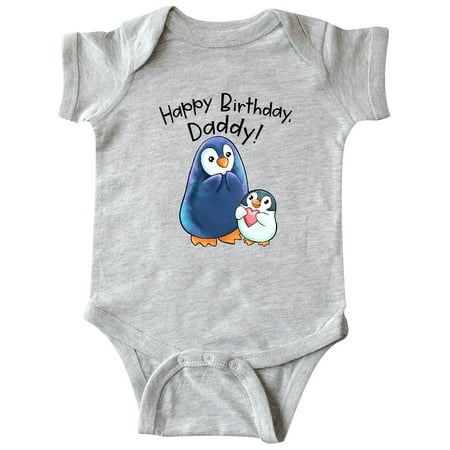 

Inktastic Happy Birthday Daddy!- Cute Penguins Gift Baby Boy or Baby Girl Bodysuit