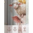 thumbnail image 6 of Farm Animal Sheer Curtains 45 inches Long 2 Panels Set Pig Sheep Cow Chicken Countryside Tiers Sheers Rod Pocket Small Window Short Curtains for Kitchen Cafe, Each 52" W x 45" L, 6 of 7