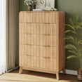 thumbnail image 2 of Akaber Tall Dresser, 5 Drawer Dresser for Bedroom, Fluted Dresser with Curved Profile, Organizer Storage for Living Room Entryway, 2 of 9