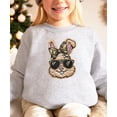 thumbnail image 2 of Ink Printed NOT a Chenille Patch Camo Bow Easter Bunny Pullover for Girls Gray Sweatshirt Youth Medium, 2 of 8