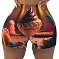 thumbnail image 2 of Fuzoiu Colorful Cake Ice Cream Print Women's Workout Shorts,Workout Biker Shorts Women,Exercise Fitness Shorts,Scrunch Short, Athletic Shorts for Gym Yoga Running Sport Active-Medium, 2 of 8