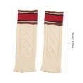 thumbnail image 3 of Harajuku Women Colorblock Striped Cable Knit Boot Socks Loose Style Leg Warmers, 3 of 21
