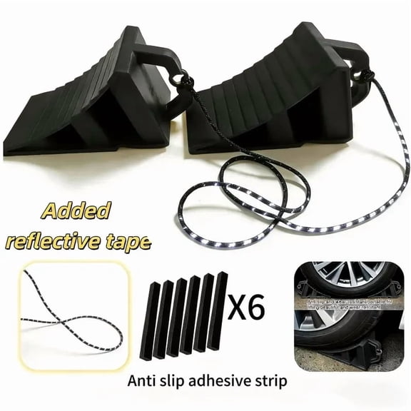 RV Trailer Wheel Wedges, Hard Plastic Tire Chocks with Handles for Camper Truck