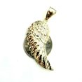 thumbnail image 3 of 10k Yellow Gold Single Angel Wing Pendant Diamond Cut Unisex fine jewelry 3.7g, 3 of 12