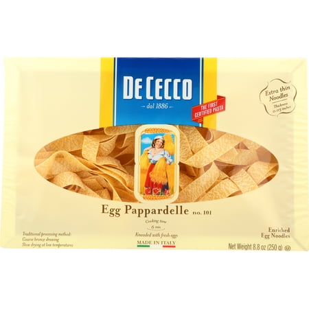 Pack of 12, De Cecco Egg Pappardelle no. 101, 8.8 oz