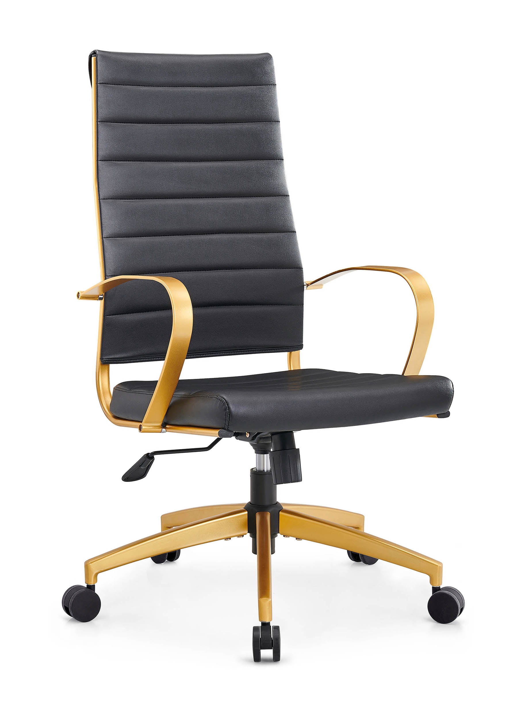 CAROCC High Back Executive Office Chair with Armrest Adjustable Swivel Chair in Durable Vegan Leather Modern Office Chair Ergonomic Desk Chair for Extra Back & Lumbar Support
