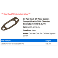 thumbnail image 2 of Oil Pan Block Off Plate Gasket - Compatible with 2008 Chevy Silverado 2500 HD 6.0L V8, 2 of 2