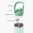 thumbnail image 6 of TYESO Tumbler with Flip Straw & Sip Lid, Vacuum Insulated Water Bottle, Double Wall Stainless Steel Coffee Cup Travel Mug Leak Proof (White, 40 OZ), 6 of 7