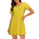 thumbnail image 1 of Fotbe Yellow Glitter Bata de Dormir para Mujer con Estampado, Camisón de Algodón de Manga Corta, Ropa de Dormir Casual, 1 of 6