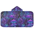 thumbnail image 5 of Yayeee Kids Hooded Towel with Hand Pockets Beach Soft Absorbent Bath Wrap 50 x 23.5 inch, Purple Mushrooms Pattern, 5 of 5