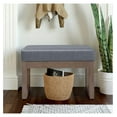 thumbnail image 2 of TiaGOC Milltown 27 Inch Wide Contemporary Rectangle Footstool Ottoman Bench in Stone Grey Vegan Faux Leather, For the Living Room and Bedroom, 2 of 8