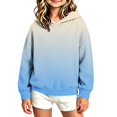 thumbnail image 5 of Hoodies for Teen Girls Oversized Sweatshirts Girls Ombre Hoodie Gradient Color Pullover No-Drawstring Long Sleeve Relaxed Fit Casual Sweatshirt for Fall Winter School Daily Wear (Ages 3-14 Years), 5 of 6