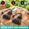 Power Splittter 4 Way Power Splitter Extension Cord 3 Pack 1.5 Ft 3 Prong 1 To 4 Outlet ...