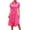 Hot Pink, variant on OSOLU Solid Color Shirt Dress Women Roll Sleeve Short Sleeve Belt Mid Skirt Women Summer Women Clothing Cute Sundress Dresses For Women 2025 Elegant Classy