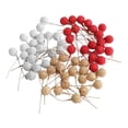 thumbnail image 4 of Paquete de 100 bayas artificiales con tallos - Bayas de estilo navideño de 0,39'' para Multicolor, 4 of 8