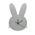 thumbnail image 2 of Naierhg Nordic Cute Rabbit Wooden Mute Wall Clock Bedroom Kids Room Home Decoration Grey, 2 of 3