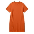 thumbnail image 6 of Admvng Womens Plus Size Dress Solid Round Neck Short Sleeve Casual Comfy Dresses, 6 of 6