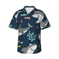 thumbnail image 2 of Goofa Friendly Smiling Sharks Hawaiian Shirt for Men, Unisex Summer Beach Casual Short Sleeve Button Down Shirts,Aloha Tropical Floral print shirt-Medium, 2 of 9