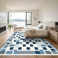 thumbnail image 3 of ODIKA 4'x6' Machine Washable Non-Slip Area Rug, Geometric Blue High Traffic Rug, Blue, 1063900, 3 of 7