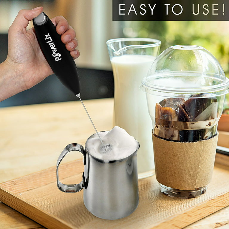 PowerLix Milk Frother With Stand Set Handheld Battery Operated Electric  Foam Maker Frother Wand For Coffee, Latte, Cappuccino, Hot Chocolate,  Durable