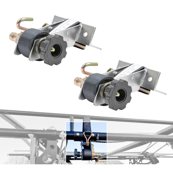 1-1/2" x 7' Ladder Rack Ratchet Tie-Down Straps (Pair) Square Tube Mount, 304 Stainless Steel