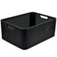thumbnail image 2 of Paquete De 2 Cajas Organizadoras Duras Tipo Rattan Negro, 2 of 5