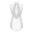 thumbnail image 4 of RUNQHUI Women Turtleneck Dance Ballet Leotard With Sparkly Rhinestones for Adult Gymnastic Figure White L, 4 of 7