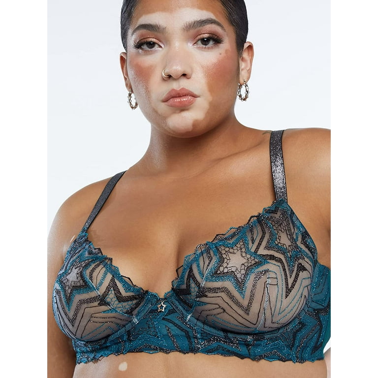 Savage X Women's Shining Star Embroidered Unlined Demi Bra