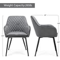 thumbnail image 3 of Dining Chairs Armchairs Velvet Upholstered Side Chairs Modern Chairs with Steel Legs and Backrest for Kitchen Dining Room Living Room Set of 2 Grey, 3 of 8