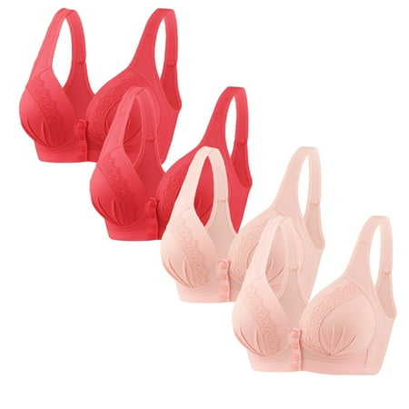 LLYWEY Wireless Pushup Bra for Women Discounts Comfortable Bras Women No Underwire Ladies Sport Bra Style-858 Women Multiway Bra Feature Adult Female Cotton Sports Bras Pinky 38B