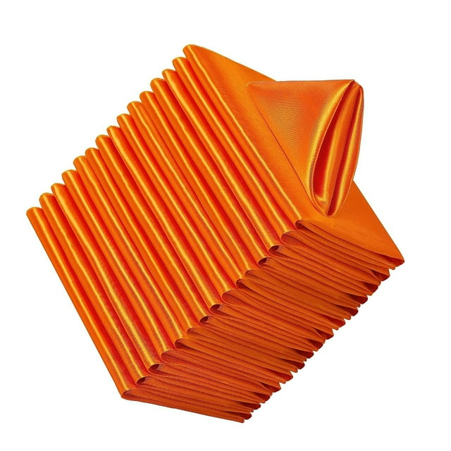 Advancent Servilletas de de poliéster de 20 piezas para una experiencia gastronómica lujosa, servilletas de tela cuadradas Kits de decoración para fiestas naranja