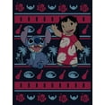 thumbnail image 2 of Girl's Lilo & Stitch Tropical Ugly Sweater Graphic Tee Navy Blue Large, 2 of 4