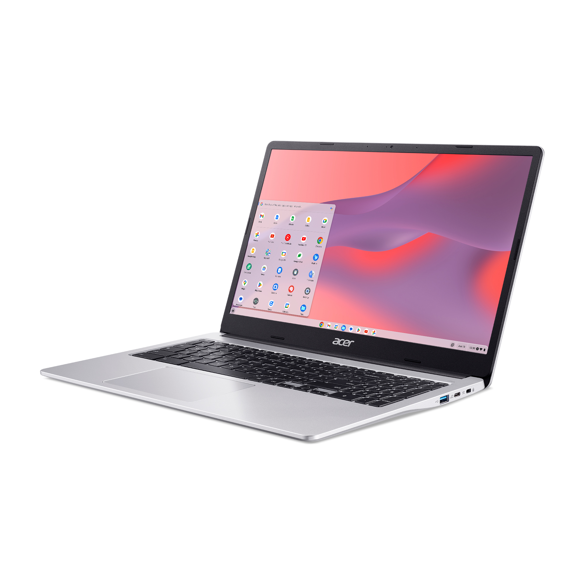 Acer Chromebook 315 15.6 inch Laptop Intel Processor N4500 4GB RAM 64GB eMMC Pure Silver (2023) - image 5 of 9