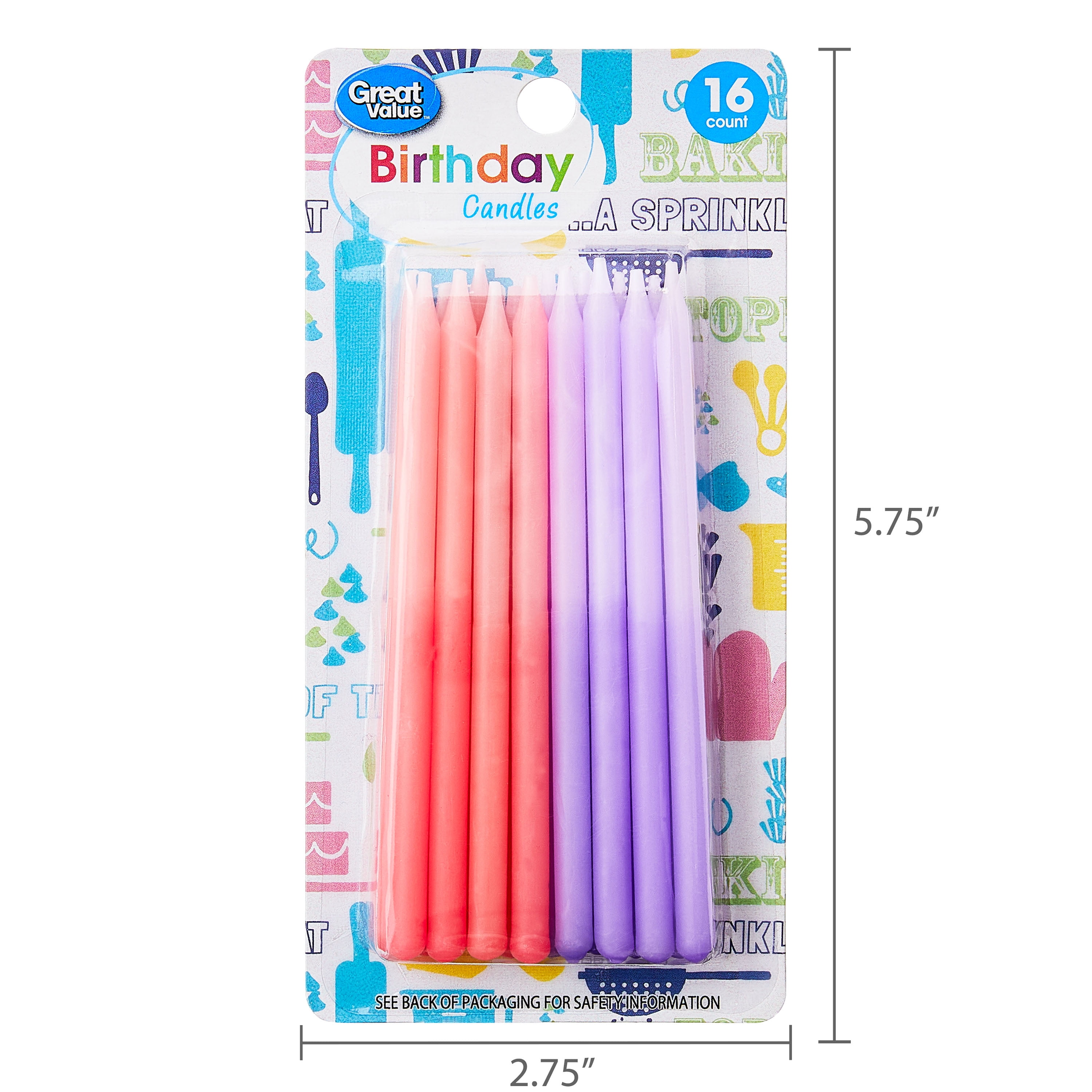 Party Partners デラックスバースデーキャンドル、高さ4.75インチ