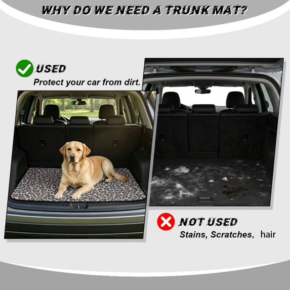 Bulopur Leopard Car Trunk Mat 29" x 39", Vintage Leopard Print, All Weather Trunk Protection Cargo Liner, Non-Slip Waterproof Washable Cargo Mat for Car Sedan SUV