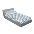 thumbnail image 2 of Ambesonne Modern Fitted Sheet & Pillow Sham Set, Complex Circular Shapes, Twinxl, Slate Blue Blue White, 2 of 2