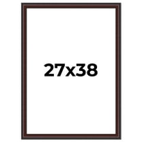 27x38 Frame Brown Round Mahogany Solid Wood Picture Frame | 1.625 Inch Moulding Width | with UV