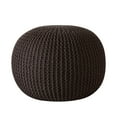 thumbnail image 5 of Urban Shop Indoor Round Knit Pouf, Brown, 5 of 5