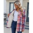 thumbnail image 3 of Zeagoo Women's Fleece Sherpa Jacket Casual Long Sleeve Button Down Flannel Shacket Shirt Winter Coat with Pockets, 3 of 6