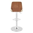 thumbnail image 5 of Armen Living Indoor Ruth Adjustable Swivel Gray Faux Leather and Walnut Wood Bar Stool with Chrome Base, 5 of 10