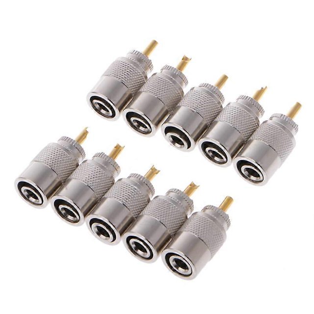 10 conectores RF UHF PL-259 macho para soldar para cable coaxial RG8X